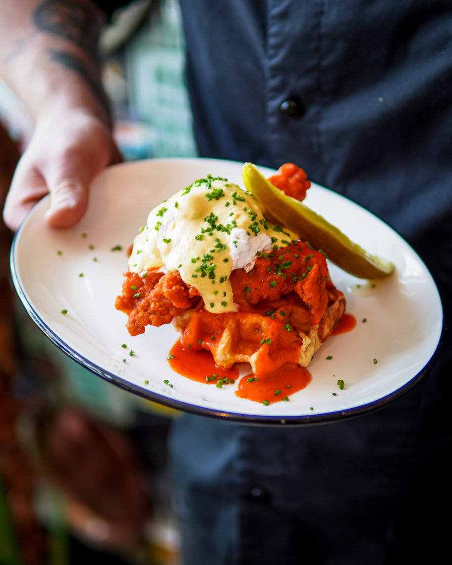 Buffalo Chicken and Waffles (Feb. Brunch Feature)