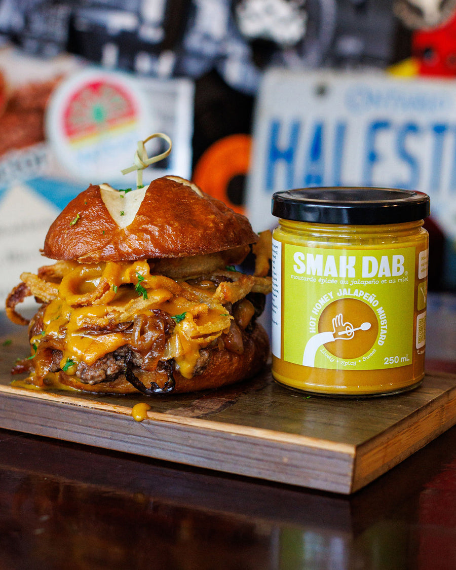 Smak Dab Honey Jalapeño Burger (April Burger of the Month)